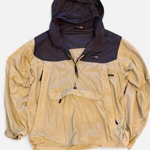 Tan and grey rei windbreaker